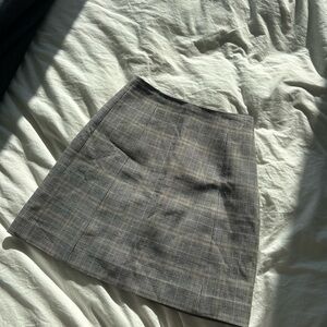 Aritzia Babaton Black & White Plaid Mini Skirt